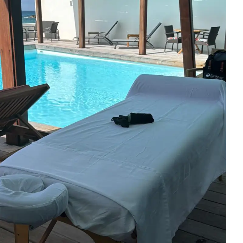 Infinity Pool Villa St Martin Massage Luxury private villa with infinity pool in St Martin set up for massage